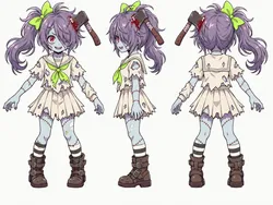 グロもげずの三面図と創作イラストのR18添付画像 1/3